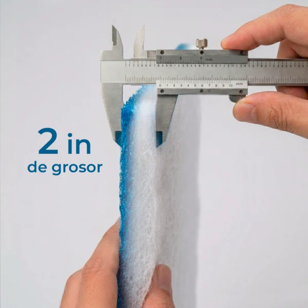 Medida de grosor de fibra de vidrio azul