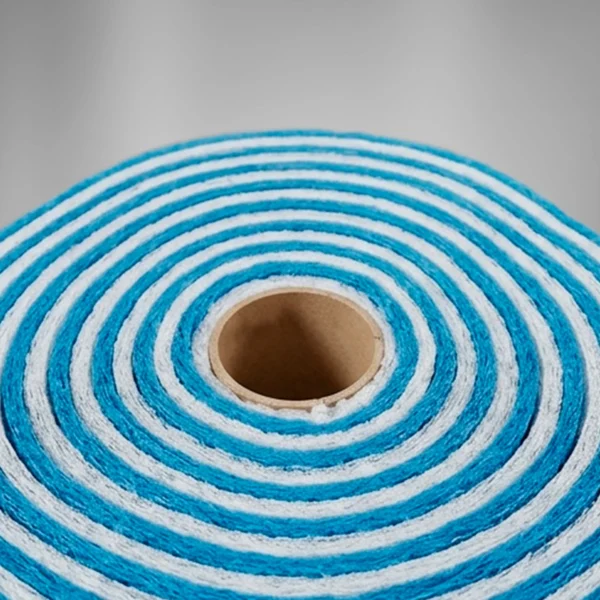 ROLLO DE TELA POLIÉSTER AZUL/BLANCO