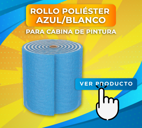 Rollo poliéster Azul/Blanco para cabina de pintura